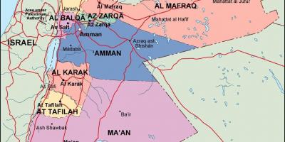 Žemėlapis Jordanija politinė