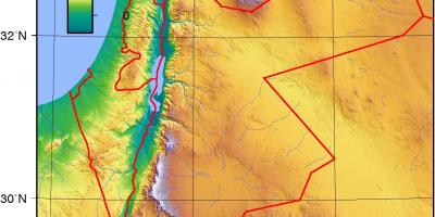Žemėlapis Jordanija topografinis