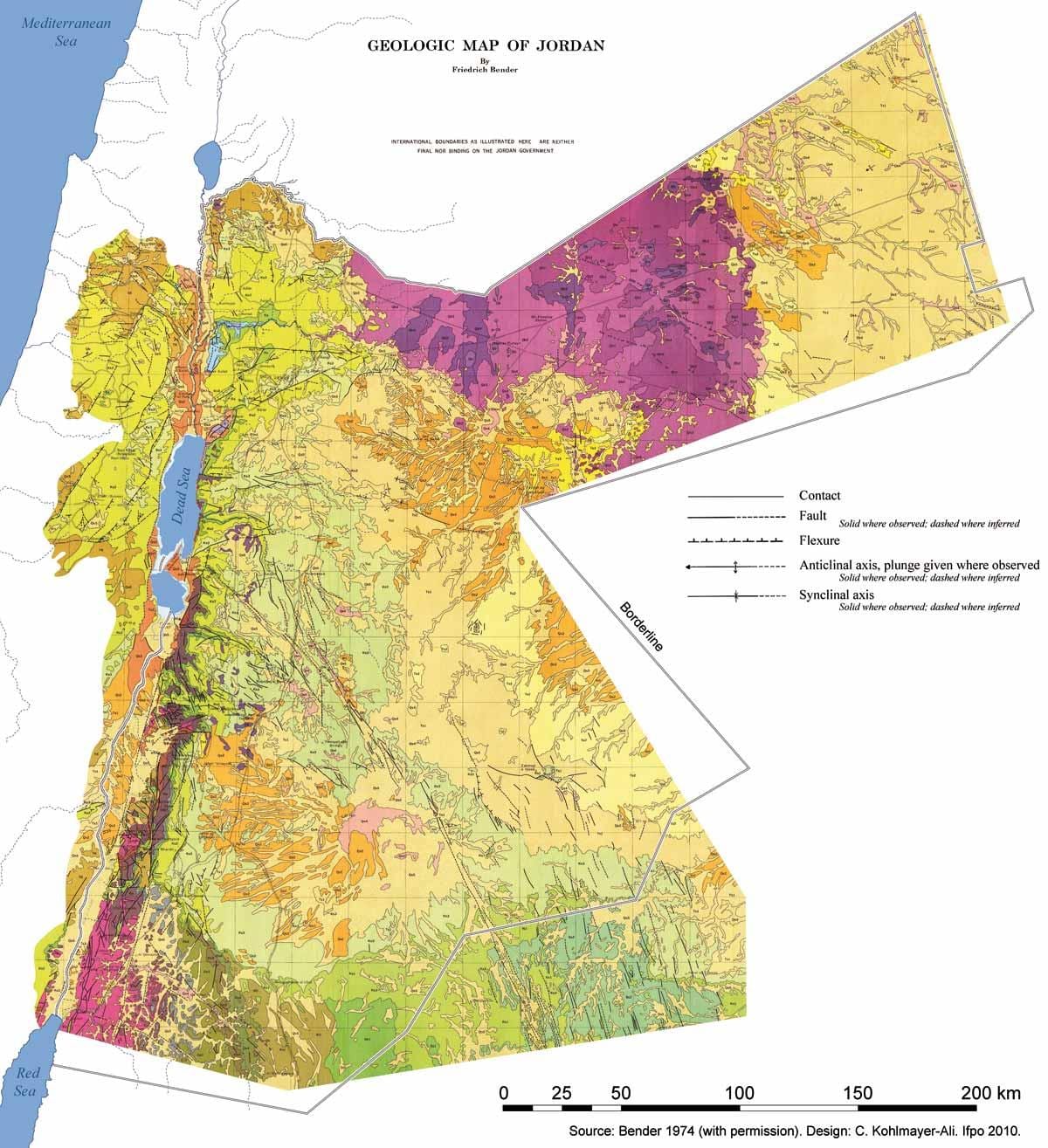 žemėlapis Jordanija geologija