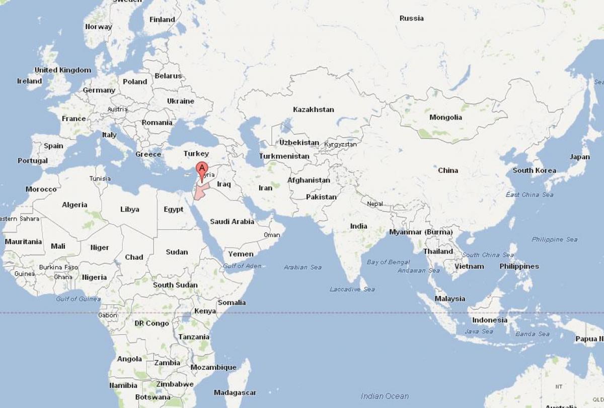 Jordanija vietą pasaulio žemėlapyje