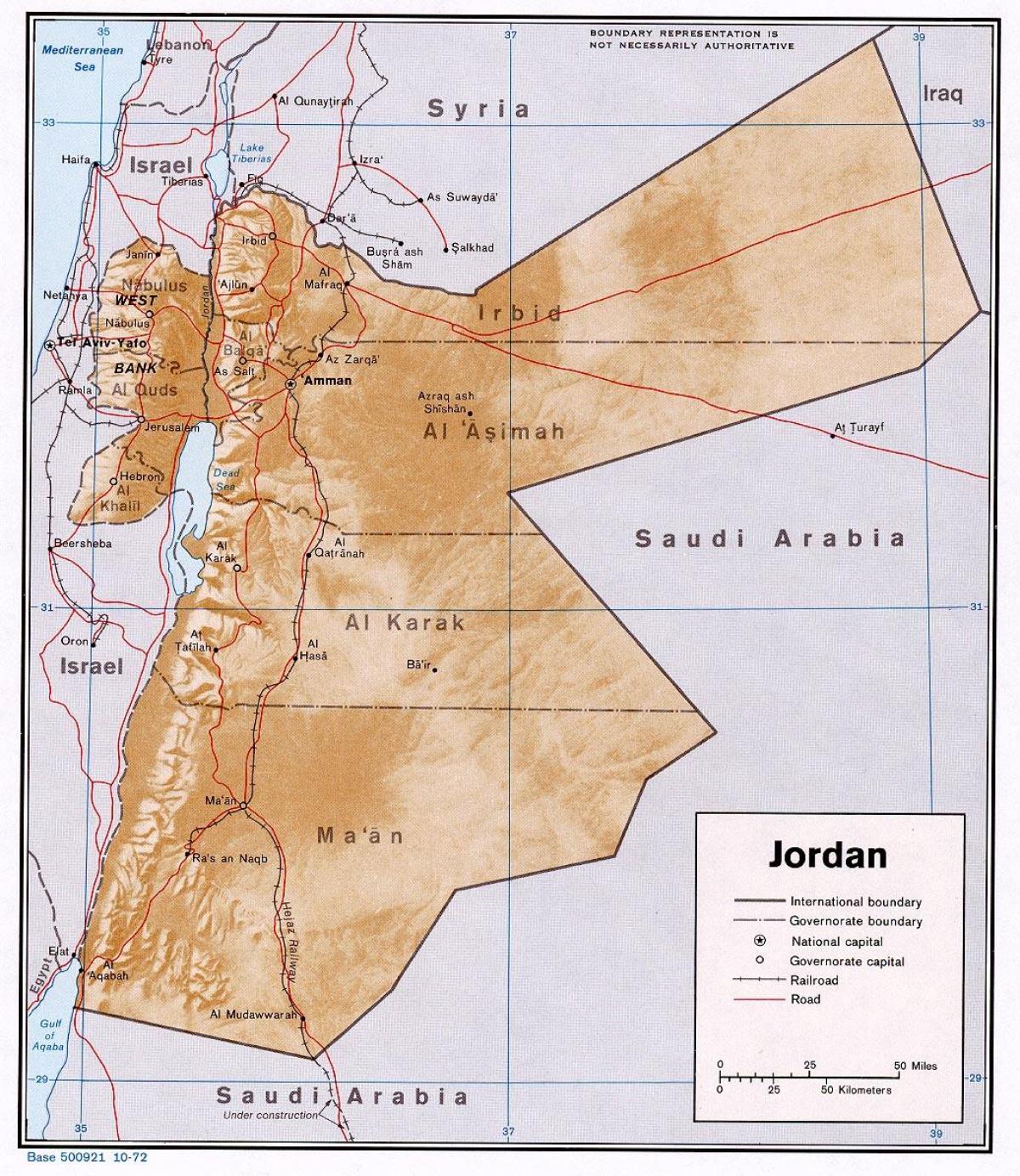 žemėlapis Jordanija