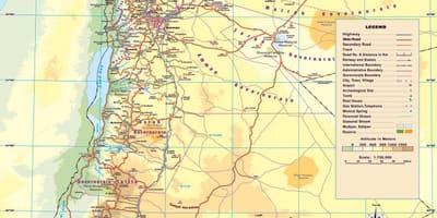Žemėlapis fizinis žemėlapis Jordanija