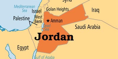 Jordanija vieta žemėlapyje