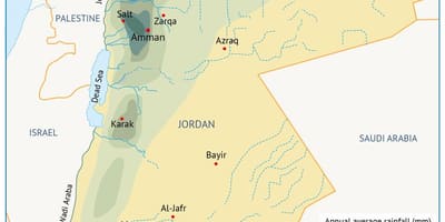Žemėlapis Jordanija geografija