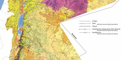 Žemėlapis Jordanija geologija