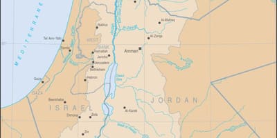 Žemėlapis Jordanija upė pasaulyje