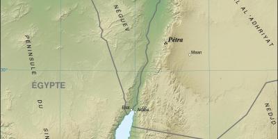 Žemėlapis Jordanija rodo petra